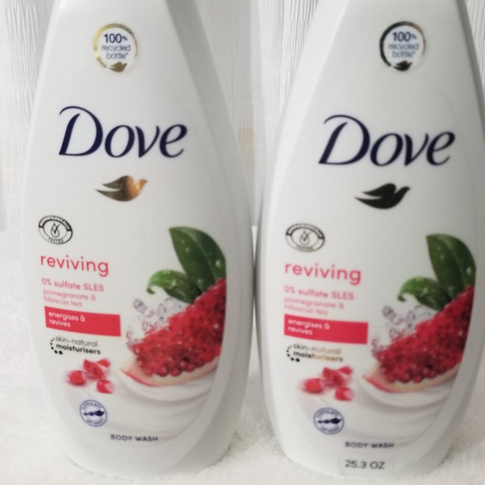 2 Dove reviving 0%Sulfate SLES Pomegranate & hibiscus tea Body Wash 25.3 oz